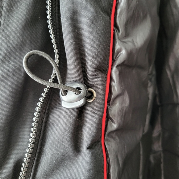 Point Zero black hooded cinched waist mid thigh zip up parka jacket Size S - Picture 10 of 12